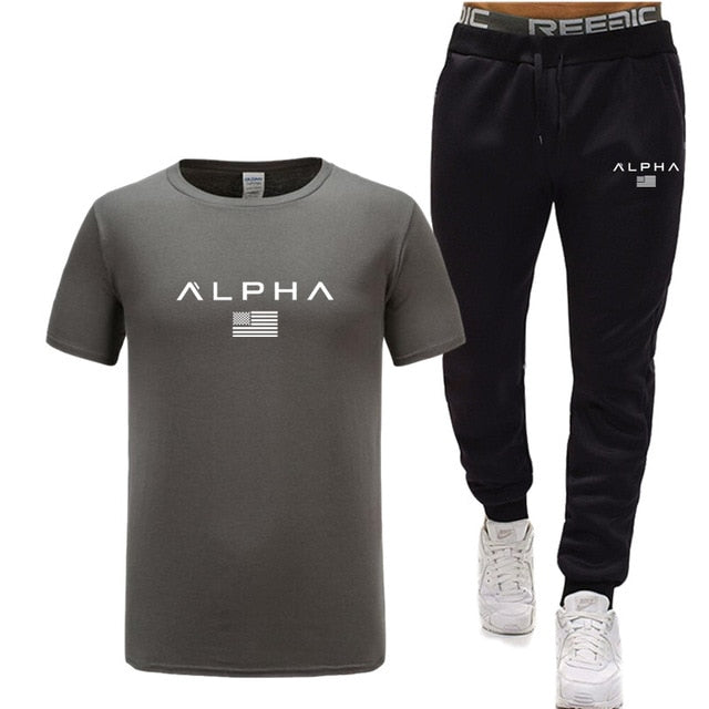 car set Men's Tracksuit T Shirt pants Sport Suit Gym Fitness Clothing Running Jogging Sport Wear Exercise Workout workout clothe