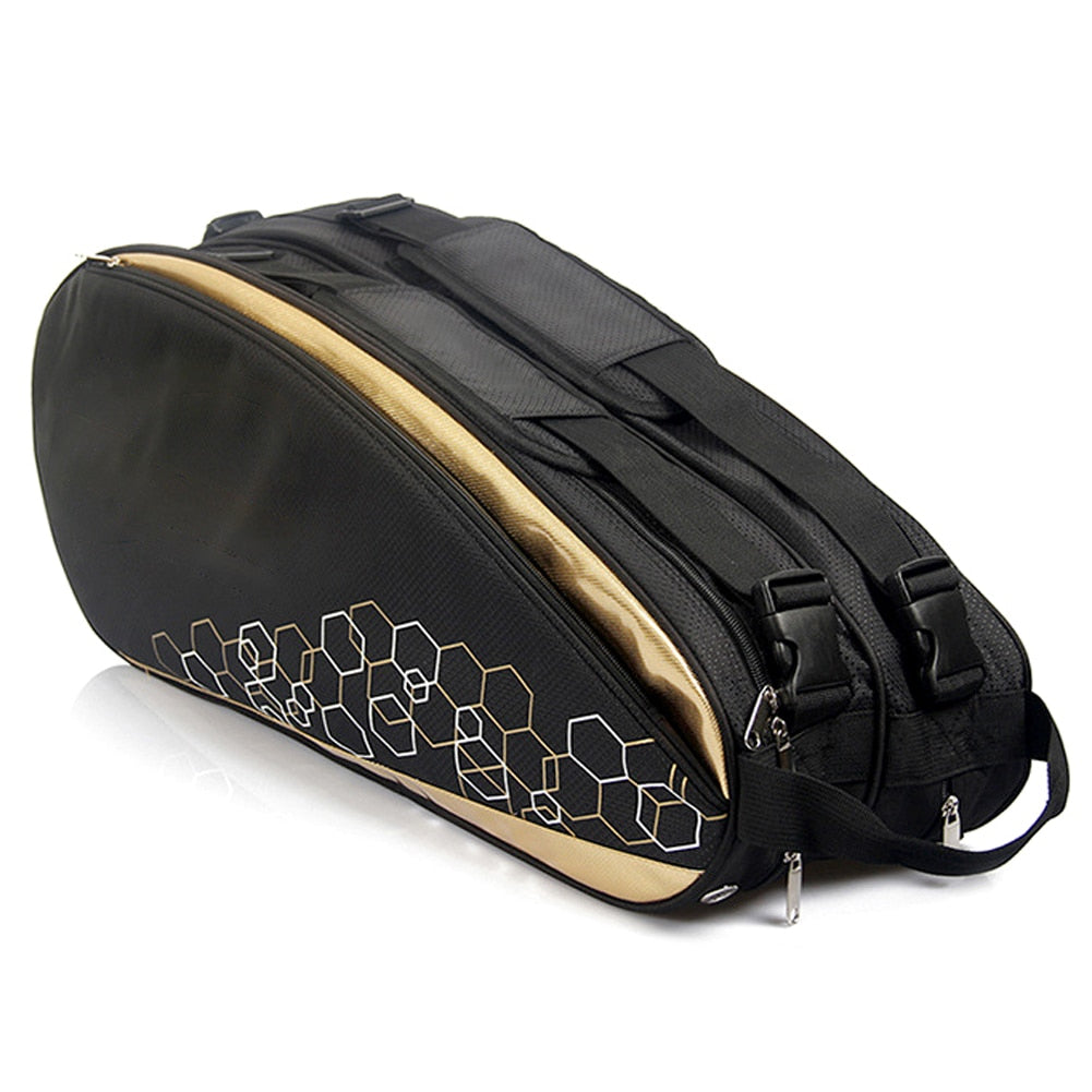 3 Layers Waterproof Tennis Bag Professional Racquet Sports Bag Racket Backpack Badminton Bag Accessories Holding 6-12 Rackets