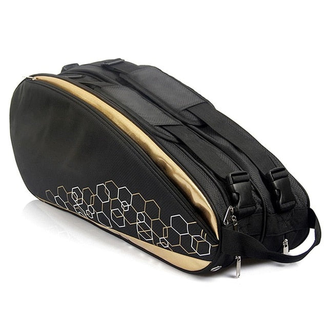3 Layers Waterproof Tennis Bag Professional Racquet Sports Bag Racket Backpack Badminton Bag Accessories Holding 6-12 Rackets
