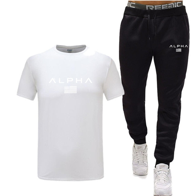car set Men's Tracksuit T Shirt pants Sport Suit Gym Fitness Clothing Running Jogging Sport Wear Exercise Workout workout clothe