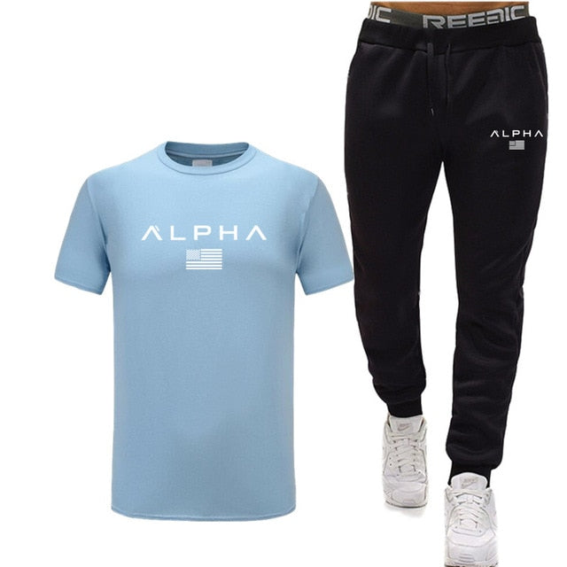 car set Men's Tracksuit T Shirt pants Sport Suit Gym Fitness Clothing Running Jogging Sport Wear Exercise Workout workout clothe