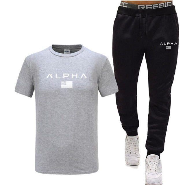 car set Men's Tracksuit T Shirt pants Sport Suit Gym Fitness Clothing Running Jogging Sport Wear Exercise Workout workout clothe