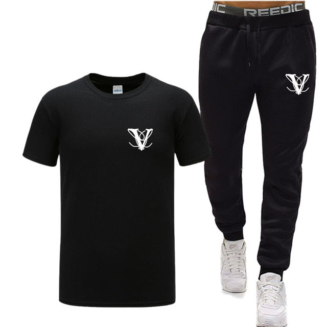 car set Men's Tracksuit T Shirt pants Sport Suit Gym Fitness Clothing Running Jogging Sport Wear Exercise Workout workout clothe