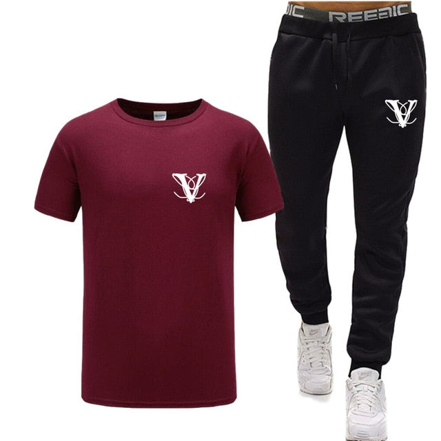 car set Men's Tracksuit T Shirt pants Sport Suit Gym Fitness Clothing Running Jogging Sport Wear Exercise Workout workout clothe