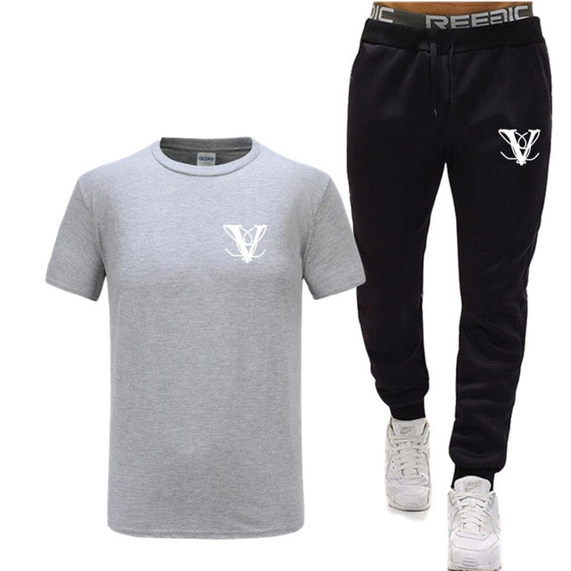 car set Men's Tracksuit T Shirt pants Sport Suit Gym Fitness Clothing Running Jogging Sport Wear Exercise Workout workout clothe