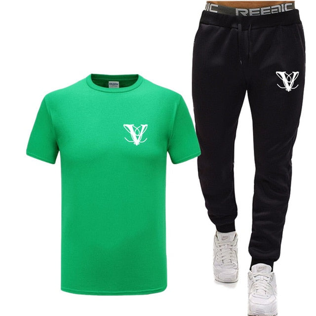 car set Men's Tracksuit T Shirt pants Sport Suit Gym Fitness Clothing Running Jogging Sport Wear Exercise Workout workout clothe